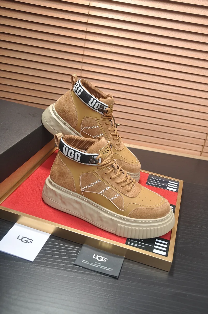 Men's shoes 💰640💶 [UGG] (full wool lining) top-end high-quality fur-in-one warm snow boots from Australia's warm luxury brand men's shoes, UGG-5877 official website synchronized, made of imported cowhide, carefully sewn...Imported rubber foam outsole (comfortable, soft, wear-resistant) The quality is really great...Exquisite workmanship, you can't put it down at first sight, available in sizes 39-44